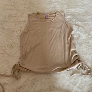 Alya Suede Muscle Tank - Tan